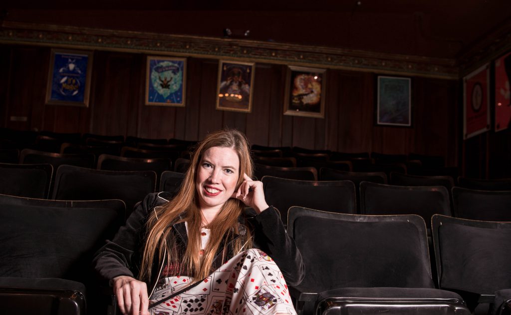 Gwyn Auger, SAIT graduate and magician's assistant, inside Hollywood’s iconic Magic Castle™, a private club that non-magicians can enter only by invitation. Photo by Taylor Wong Photography.